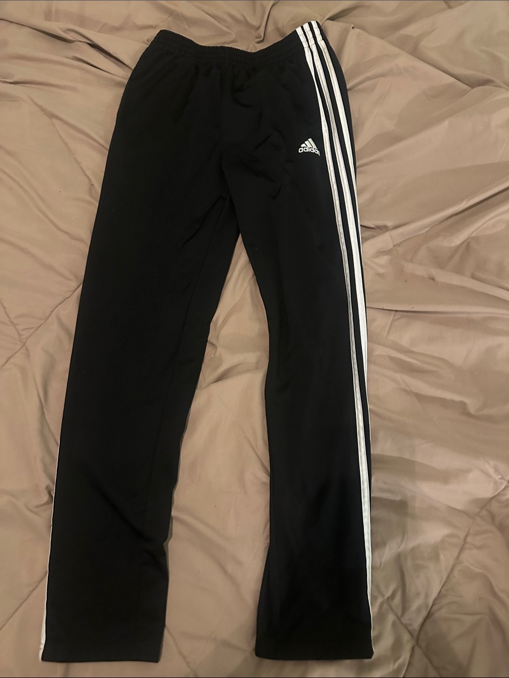 adidas Black Joggers with White Side Stripes